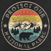 Protect Our National Parks Retro Hiking 7 Panel Mesh Trucker Snapback Hat