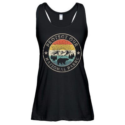 Protect Our National Parks Retro Hiking Ladies Essential Flowy Tank