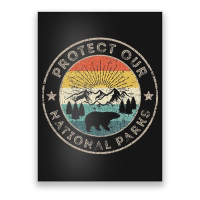 Protect Our National Parks Retro Hiking Poster
