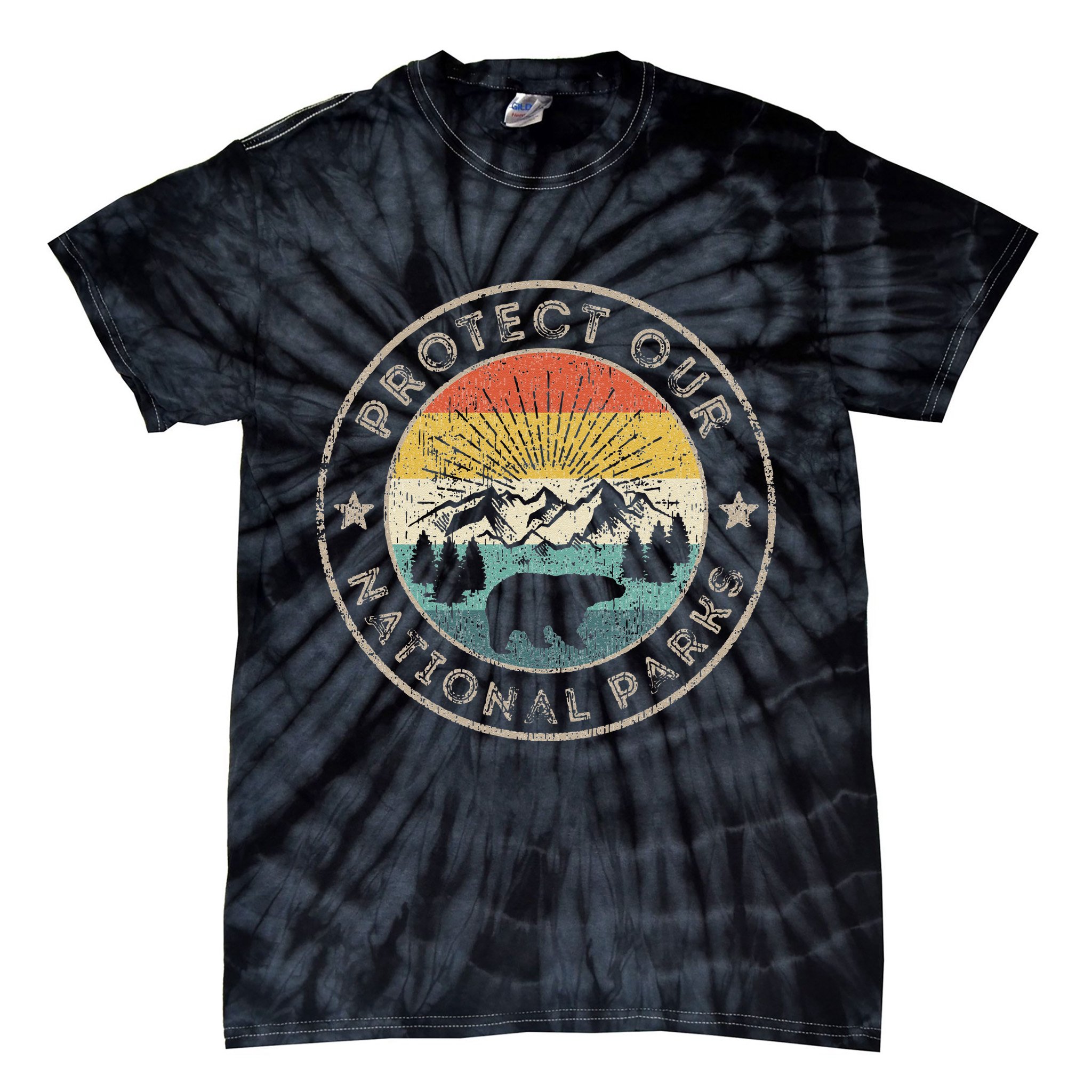 Protect Our National Parks Retro Hiking Tie-Dye T-Shirt