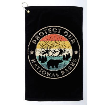 Protect Our National Parks Retro Hiking Golf Towel