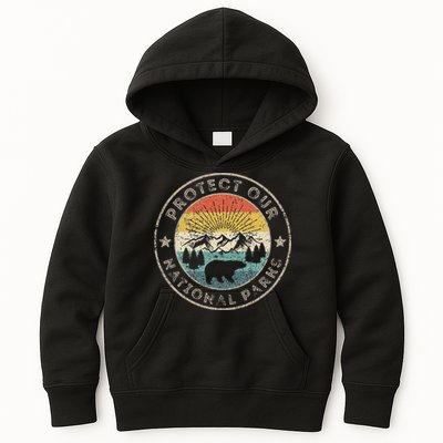 Protect Our National Parks Retro Hiking Kids Hoodie