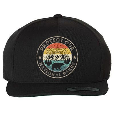 Protect Our National Parks Retro Hiking Wool Snapback Cap