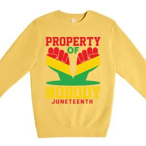 Property Of Nobody Junenth Black History Junenth Gift Premium Crewneck Sweatshirt