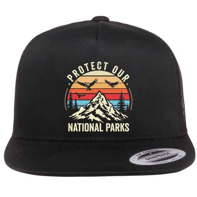 Protect Our National Parks Retro Nature Conservation Flat Bill Trucker Hat