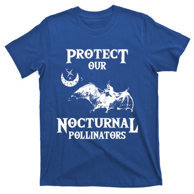 Protect Our Nocturnal Pollinators Funny Gift Bat With Moon Art Cool Gift T-Shirt