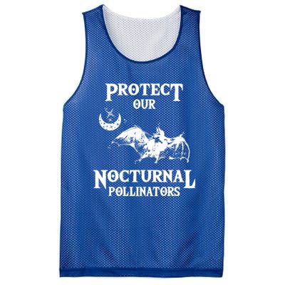 Protect Our Nocturnal Pollinators Funny Gift Bat With Moon Art Cool Gift Mesh Reversible Basketball Jersey Tank