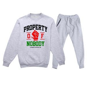 Property Of Nobody Juneteenth Black woman Gifts Premium Crewneck Sweatsuit Set