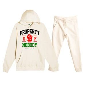 Property Of Nobody Juneteenth Black woman Gifts Premium Hooded Sweatsuit Set