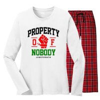 Property Of Nobody Juneteenth Black woman Gifts Women's Long Sleeve Flannel Pajama Set 