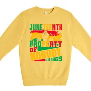 Property Of Nobody Junenth Black History 1865 Freedom Meaningful Gift Premium Crewneck Sweatshirt