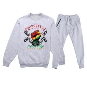 Property Of Nobody Juneteenth Juneteenth The Real Independence Premium Crewneck Sweatsuit Set