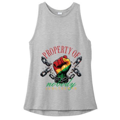 Property Of Nobody Juneteenth Juneteenth The Real Independence Ladies PosiCharge Tri-Blend Wicking Tank