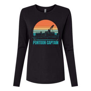 Pontoon Captain Womens Cotton Relaxed Long Sleeve T-Shirt