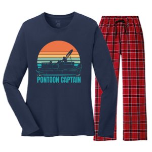 Pontoon Captain Women's Long Sleeve Flannel Pajama Set 