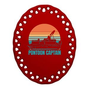 Pontoon Captain Ceramic Oval Ornament