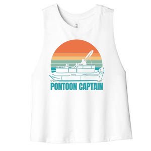 Pontoon Captain Women's Racerback Cropped Tank