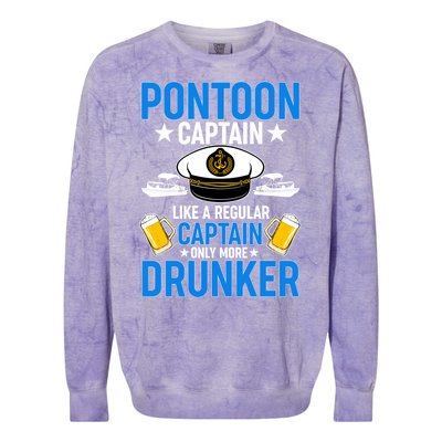 Pontoon Captain Like A Regular Captain Only More Drunker Beer Colorblast Crewneck Sweatshirt