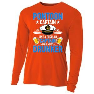 Pontoon Captain Like A Regular Captain Only More Drunker Beer Cooling Performance Long Sleeve Crew