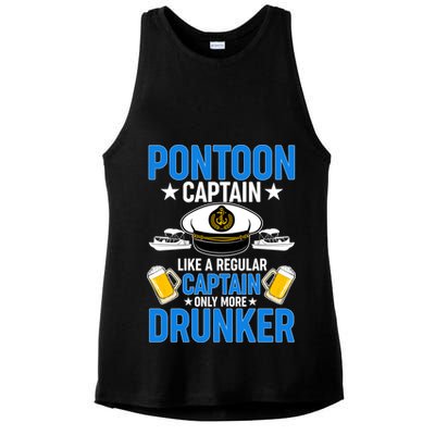 Pontoon Captain Like A Regular Captain Only More Drunker Beer Ladies PosiCharge Tri-Blend Wicking Tank
