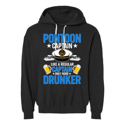 Pontoon Captain Like A Regular Captain Only More Drunker Beer Garment-Dyed Fleece Hoodie