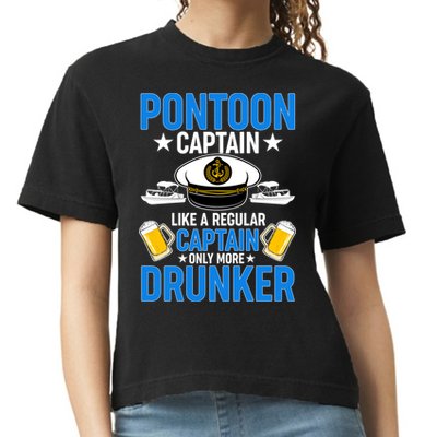 Pontoon Captain Like A Regular Captain Only More Drunker Beer Comfort Colors Boxy T-Shirt