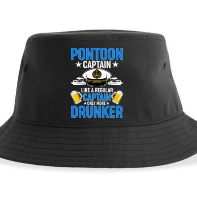 Pontoon Captain Like A Regular Captain Only More Drunker Beer Sustainable Bucket Hat
