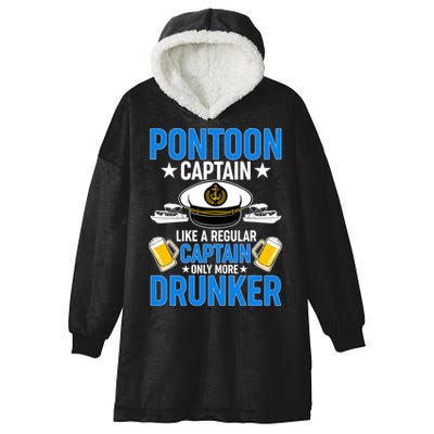 Pontoon Captain Like A Regular Captain Only More Drunker Beer Hooded Wearable Blanket