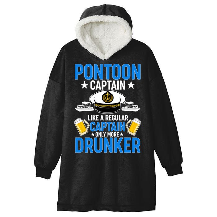 Pontoon Captain Like A Regular Captain Only More Drunker Beer Hooded Wearable Blanket