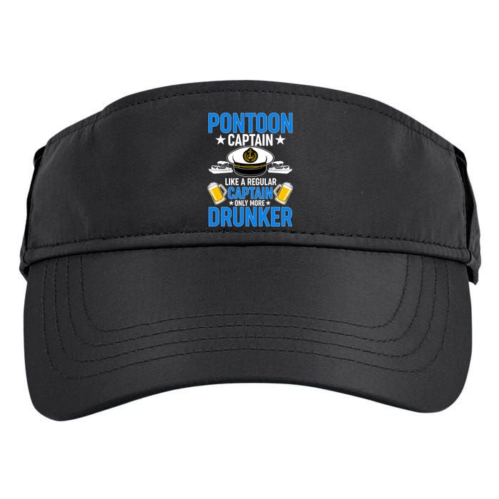 Pontoon Captain Like A Regular Captain Only More Drunker Beer Adult Drive Performance Visor