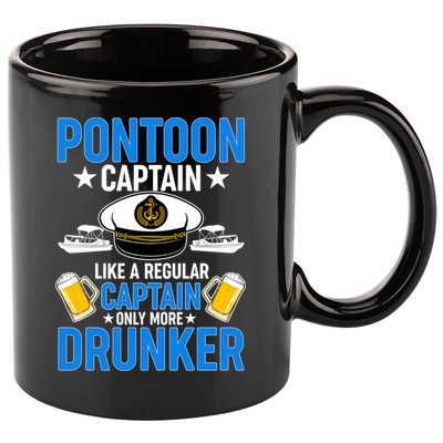 Pontoon Captain Like A Regular Captain Only More Drunker Beer 11oz C Handle Ceramic Mug