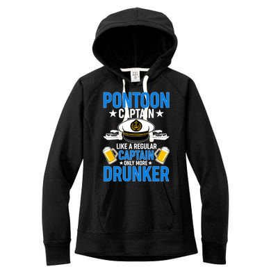 Pontoon Captain Like A Regular Captain Only More Drunker Beer Women's Fleece Hoodie