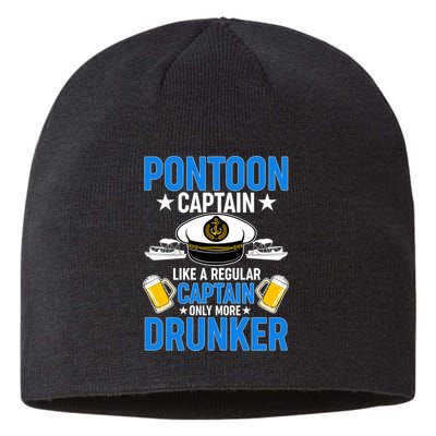 Pontoon Captain Like A Regular Captain Only More Drunker Beer Sustainable Beanie