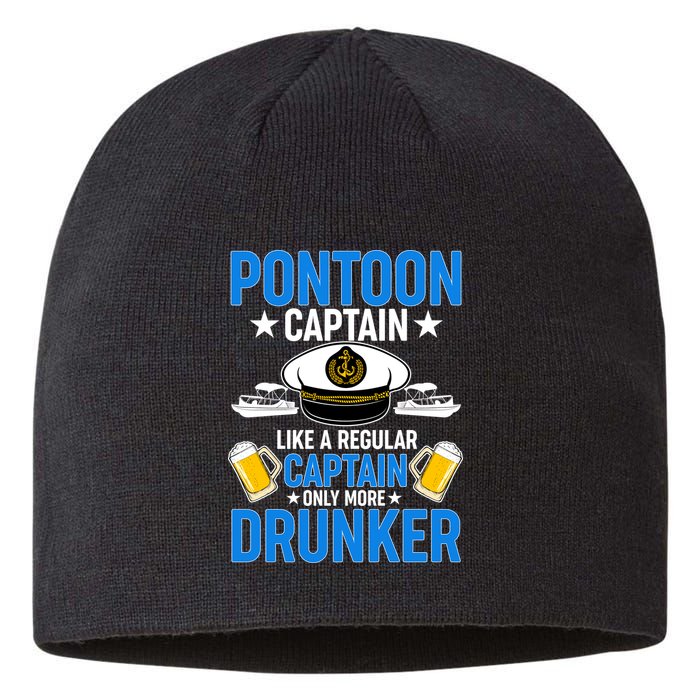 Pontoon Captain Like A Regular Captain Only More Drunker Beer Sustainable Beanie