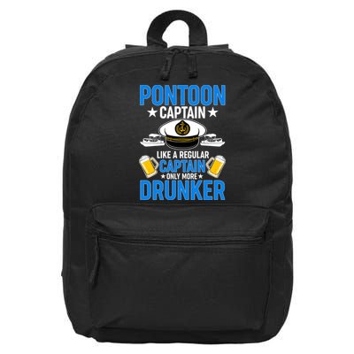Pontoon Captain Like A Regular Captain Only More Drunker Beer 16 in Basic Backpack