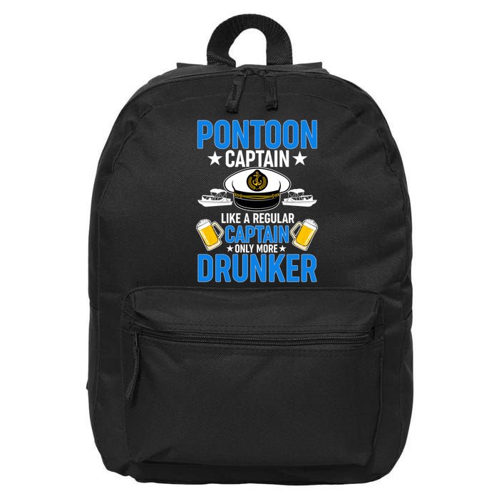 Pontoon Captain Like A Regular Captain Only More Drunker Beer 16 in Basic Backpack