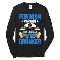 Pontoon Captain Like A Regular Captain Only More Drunker Beer Tall Long Sleeve T-Shirt