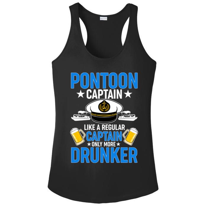 Pontoon Captain Like A Regular Captain Only More Drunker Beer Ladies PosiCharge Competitor Racerback Tank