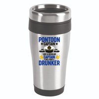 Pontoon Captain Like A Regular Captain Only More Drunker Beer 16oz Travel Tumbler