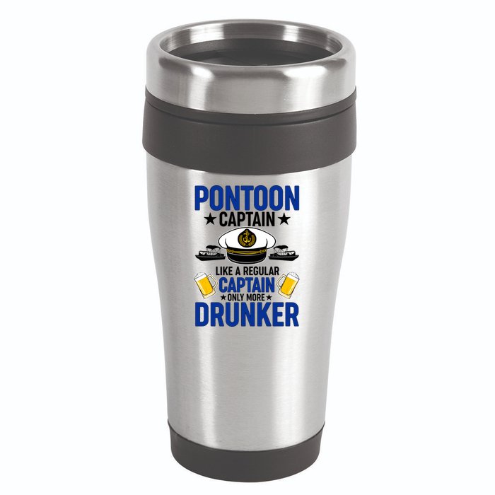 Pontoon Captain Like A Regular Captain Only More Drunker Beer 16oz Travel Tumbler