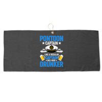 Pontoon Captain Like A Regular Captain Only More Drunker Beer Large Microfiber Waffle Golf Towel