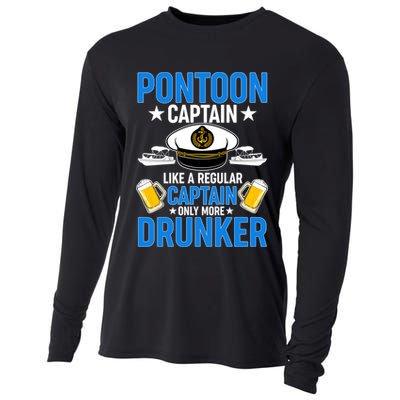 Pontoon Captain Like A Regular Captain Only More Drunker Beer Cooling Performance Long Sleeve Crew