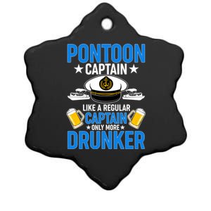 Pontoon Captain Like A Regular Captain Only More Drunker Beer Ceramic Star Ornament