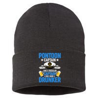 Pontoon Captain Like A Regular Captain Only More Drunker Beer Sustainable Knit Beanie