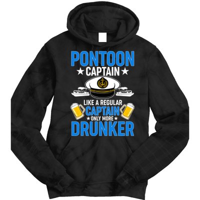 Pontoon Captain Like A Regular Captain Only More Drunker Beer Tie Dye Hoodie
