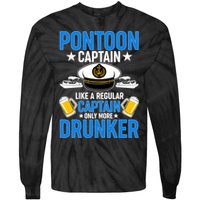 Pontoon Captain Like A Regular Captain Only More Drunker Beer Tie-Dye Long Sleeve Shirt