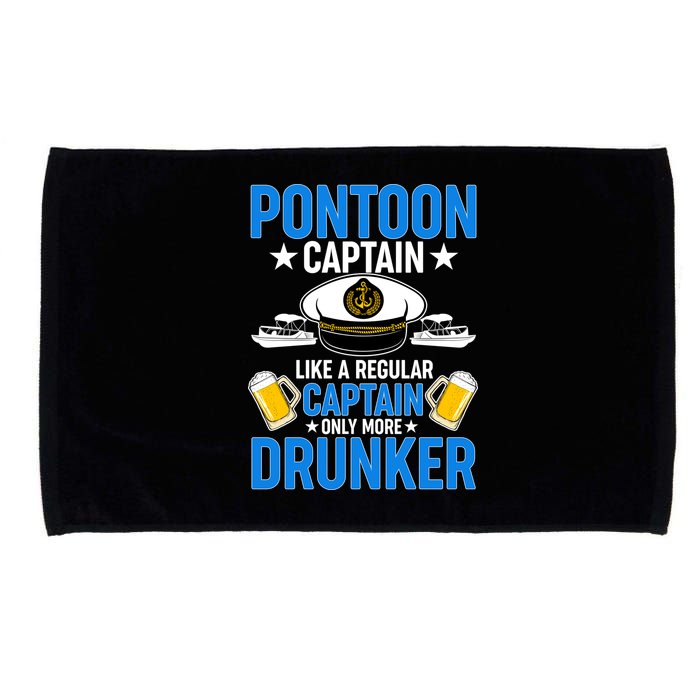 Pontoon Captain Like A Regular Captain Only More Drunker Beer Microfiber Hand Towel