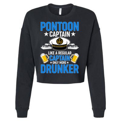 Pontoon Captain Like A Regular Captain Only More Drunker Beer Cropped Pullover Crew