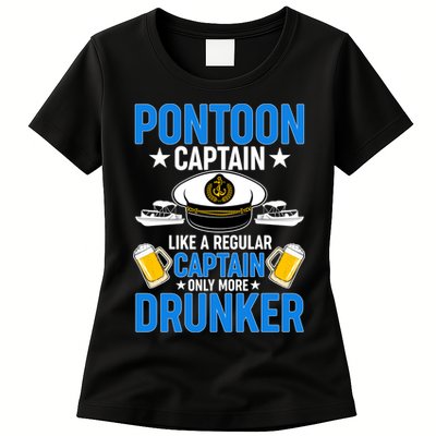 Pontoon Captain Like A Regular Captain Only More Drunker Beer Womens T-Shirt
