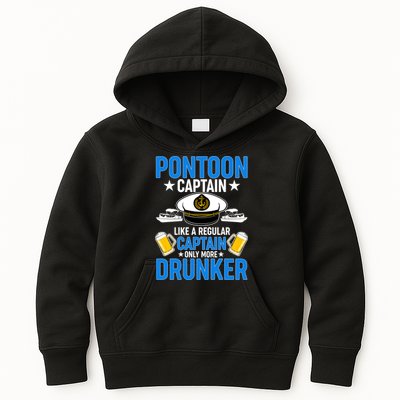 Pontoon Captain Like A Regular Captain Only More Drunker Beer Kids Hoodie